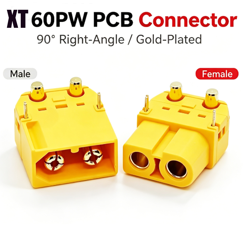 Drone Battery Adapter - Amass XT60PW PCB Mount Connector 90°