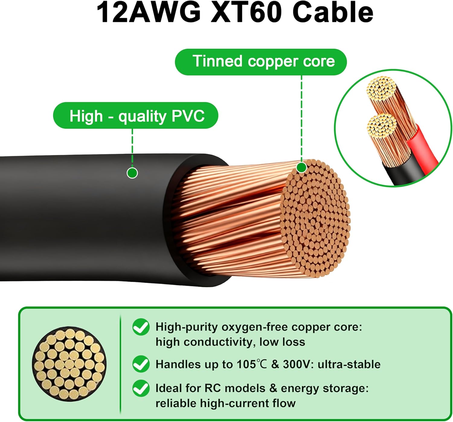JMUYTOP 3FT 12AWG XT60 Panel M - Drone Battery Adapter 评论和价格